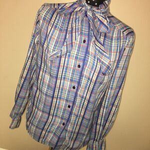 Lady Holiday Vintage Secretary Style Blouse Small